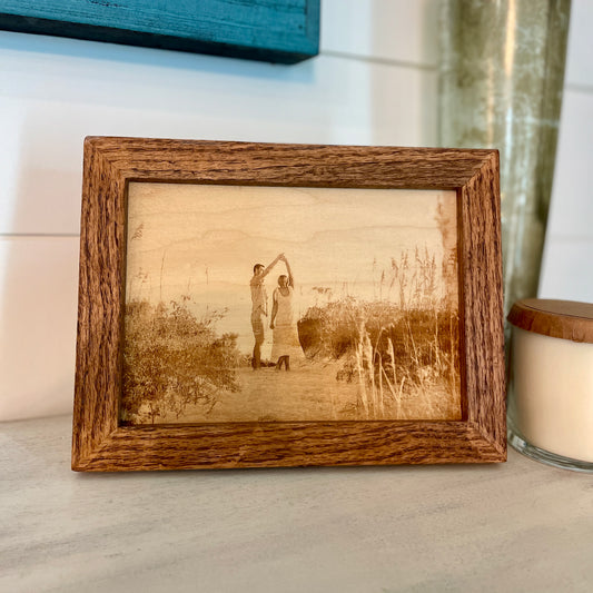 Framed Wood Photo Engraving